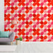 Playful nursery decor with a repeating retro flower wall mural design