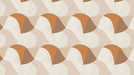 Abstract pattern of overlapping beige, cream, and terracotta geometric wave shapes