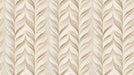 Abstract vertical leaf pattern in shades of cream and soft beige creating a 3D herringbone effect