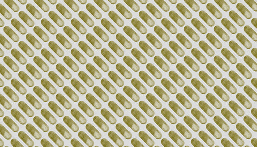 Geometric pattern of diagonal olive green watercolor pills on a light gray background