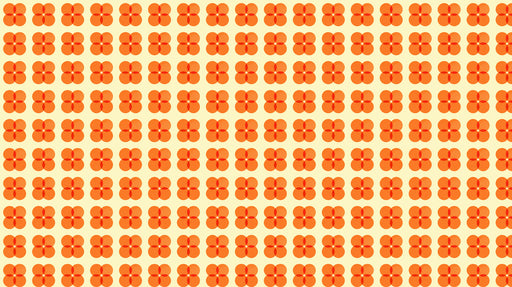 Geometric pattern of overlapping poppy orange and tangerine circles on a pale cream background