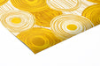 Cozy kitchen breakfast nook featuring an energetic abstract circle wallpaper