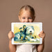Whimsical animal illustration mural featured in a playful modern nursery design