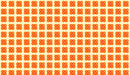 A geometric wallpaper pattern featuring rows of orange four-leaf flower shapes on a cream background.