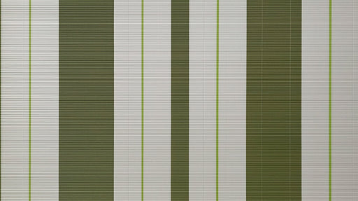 Vertical stripes of olive green and cream with thin lime green accents and a fine horizontal micro-texture.