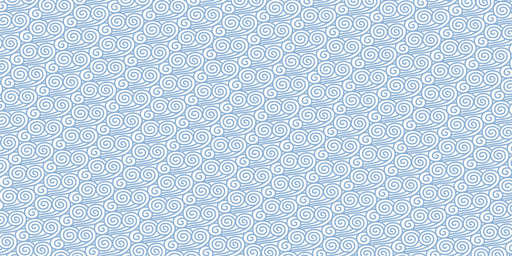 Japanese style blue and white cloud swirl pattern wallpaper with rhythmic line art