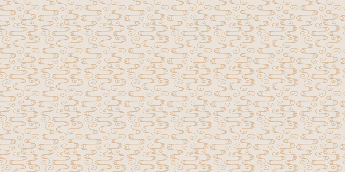 Vertical cream-colored wavy line art pattern on a soft beige background