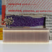 A cozy reception or study with the layered collage pattern, creating an intellectual and artistic atmosphere.