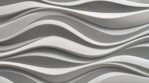 Abstract wallpaper pattern of 3D flowing gray waves with realistic shadow and depth