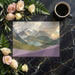 Abstract nature wallpaper installed in a light-filled home office behind a desk