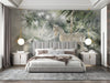 Nostalgic Christmas themed bedroom wall with rocking horse mural