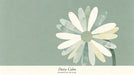 Minimalist watercolor daisy pattern with muted sage background and cream petals