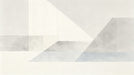 Abstract architectural wallpaper with gray geometric watercolor shapes and clean white lines