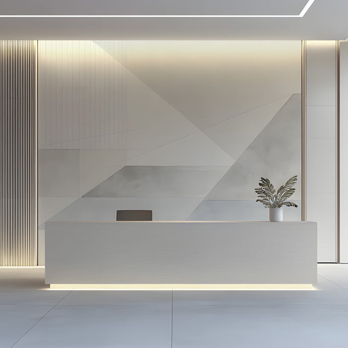 Sophisticated gray minimalist wallpaper in a contemporary hallway setting