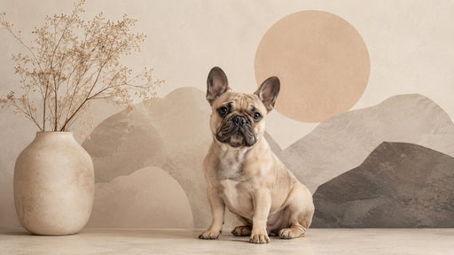 Abstract mountain mural wallpaper with a sun motif in beige and charcoal tones featuring plaster-like textures