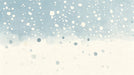 Watercolor mural featuring soft blue gradient background and scattered cream-colored snow spots
