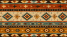 Southwestern geometric mural wallpaper with terracotta and teal bands