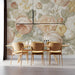 Romantic watercolor flower pattern in a sophisticated dining room
