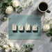 Minimalist home office with Love word mural on a feature wall