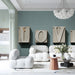 Stylish entryway wall decorated with modern typography wallpaper