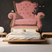 Painterly mural design showcased in a contemporary living room with minimalist decor
