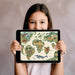Educational prehistoric world map mural covering the main wall of a young boy's bedroom.