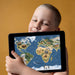 A home library or study space with the wildlife world map mural providing an adventurous and academic atmosphere.