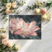 Soft watercolor lotus mural as a feature wall in a relaxing home spa or bathroom