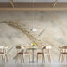 Serene cafe interior with light meadow grass wallpaper mural