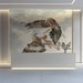 Sophisticated home office wall featuring a dramatic eagle bird mural
