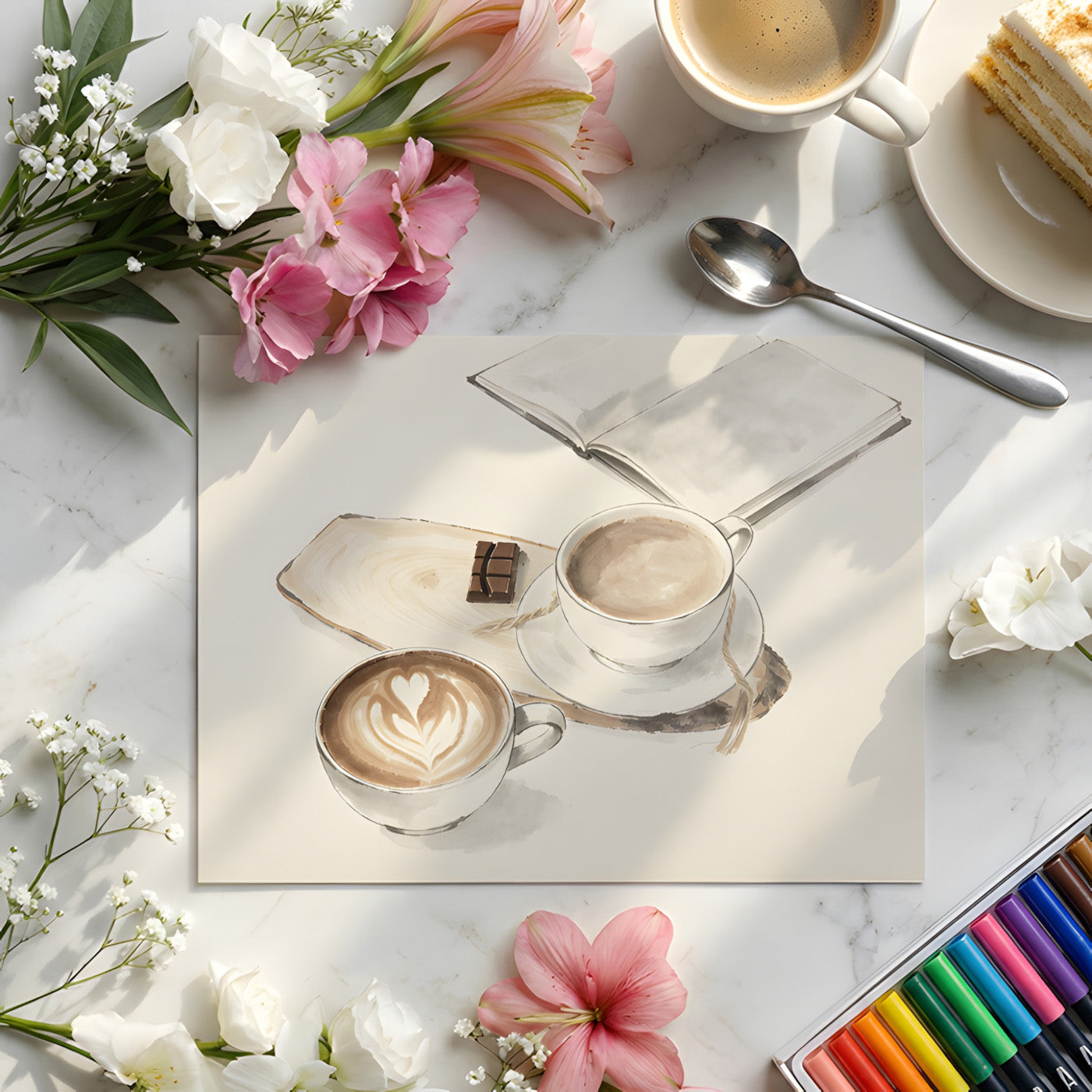 Coffee Ritual Mural Wallpaper | Cozy Kitchen & Cafe Decor