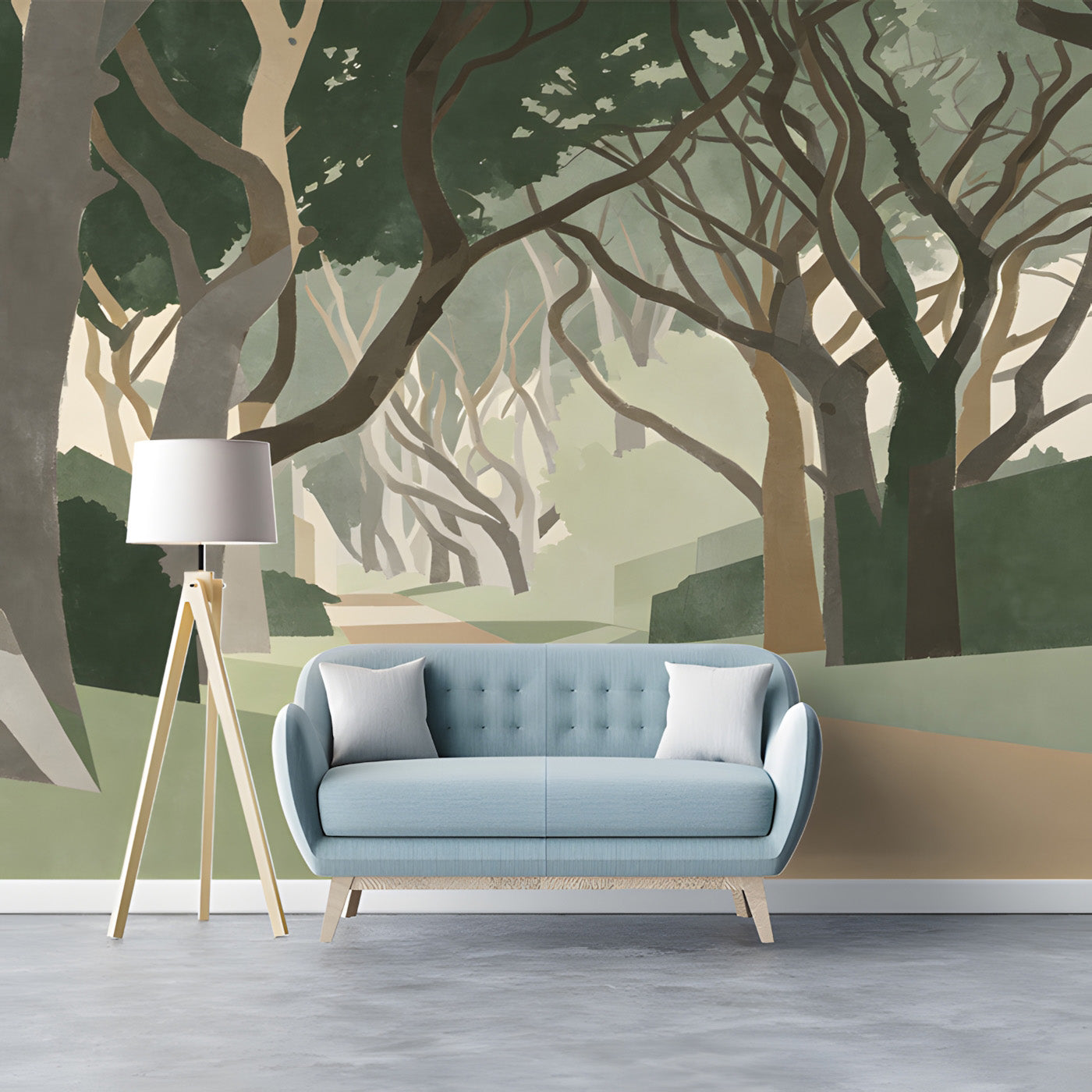 Avenue of Trees Mural Wallpaper | Painterly Landscape Design