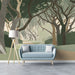 Modern study wall featuring a calm woodland pathway landscape mural