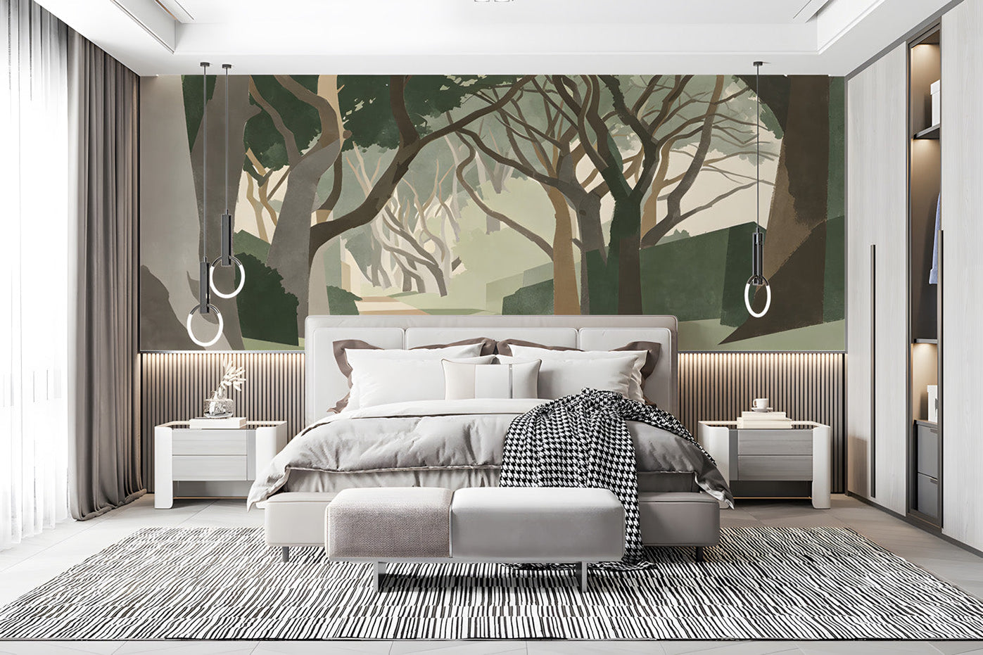 Avenue of Trees Mural Wallpaper | Painterly Landscape Design