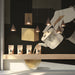 Cozy shop with artistic hand-drawn tea pouring wallpaper