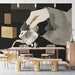 Modern dining room featuring tea ritual mural wall art