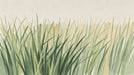 Abstract watercolor meadow grass in sage green, deep olive, and ochre yellow on a cream backdrop.