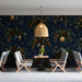 Restaurant with sophisticated dark winter garland wall mural
