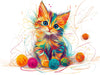 Colorful Kitten Mural Wallpaper