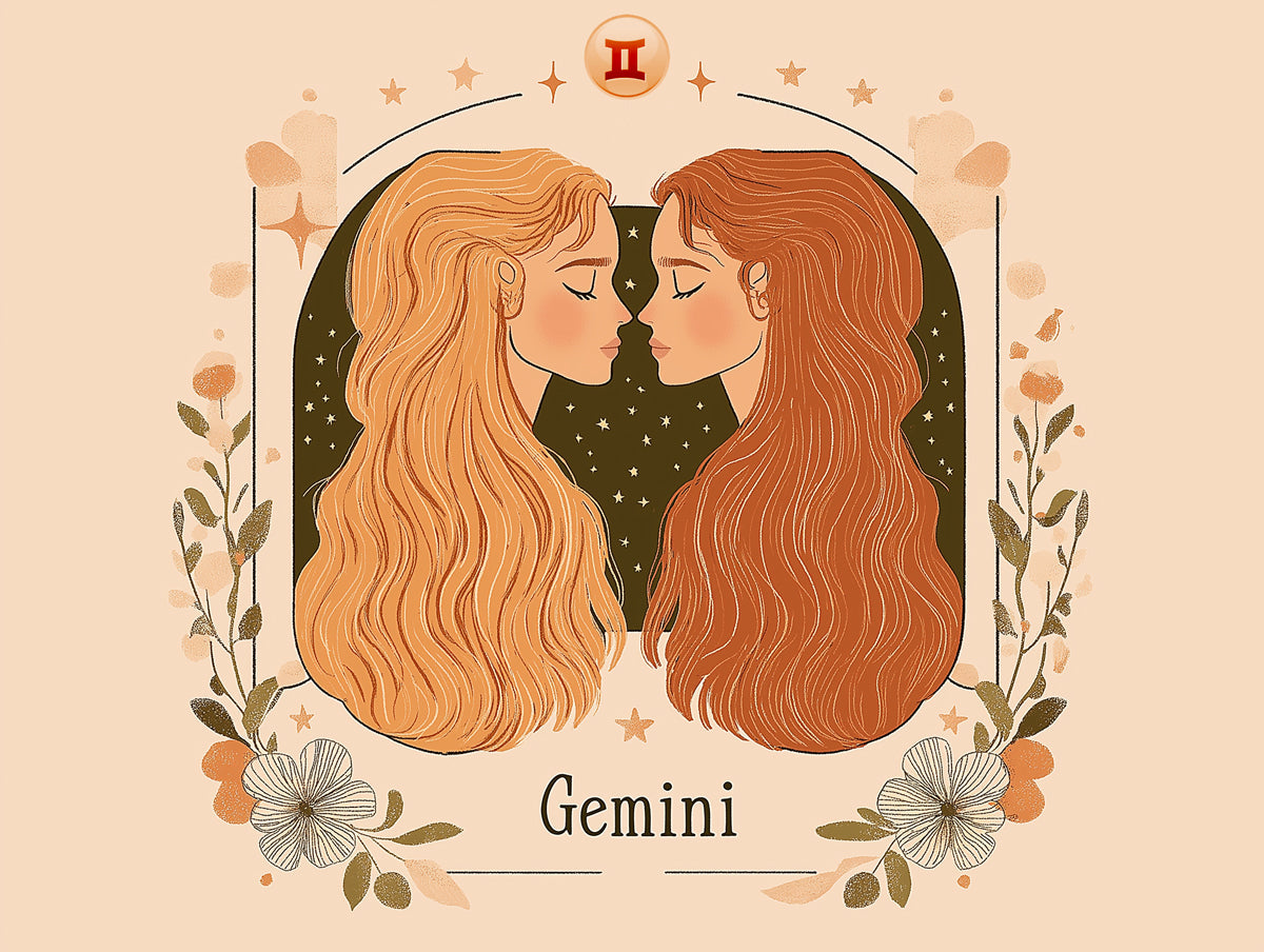 Gemini - Twin - Inspired Mural Wallpaper | Soft Pastels, Floral Accents