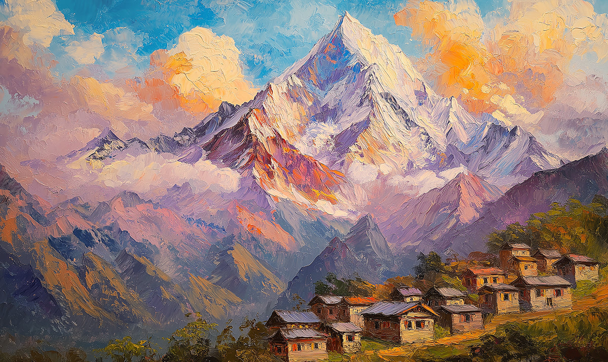 Alpine Village Impression Mural Wallpaper