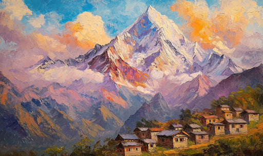Alpine Village Impression Mural Wallpaper