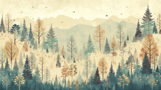 Enchanted Forest - Mountain Blend Mural Wallpaper