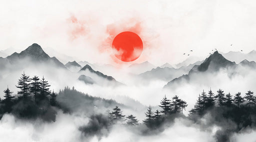 Misty Mountain Horizon Mural Wallpaper