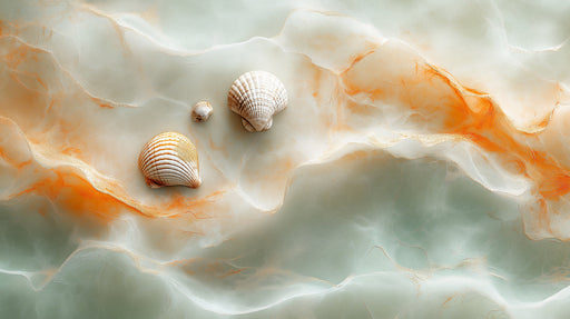 Seashell - Infused Marble Mural Wallpaper