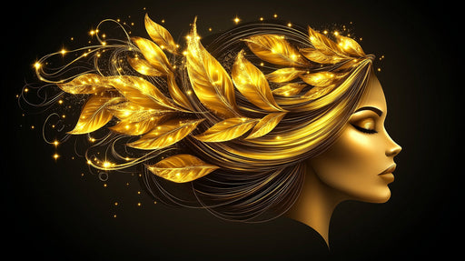 Golden - Leaf Goddess Mural Wallpaper