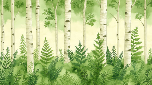 Lush Birch Forest Mural Wallpaper