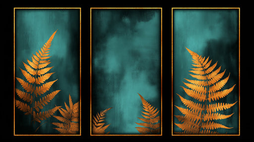 Fern and Teal Mural Wallpaper