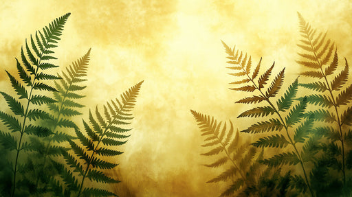 Golden Fern Glow Mural Wallpaper