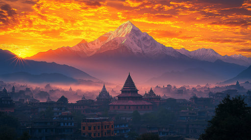 Mystical Mountain Hamlet Mural Wallpaper